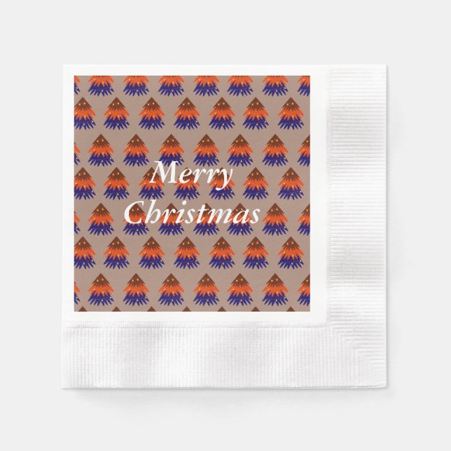 mehrfarbiger Weihnachtsbaum - Papier Napkins Serviette (Vorderseite)