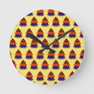 mehrfarbiger Weihnachtsbaum - Wall-Uhr Runde Wanduhr