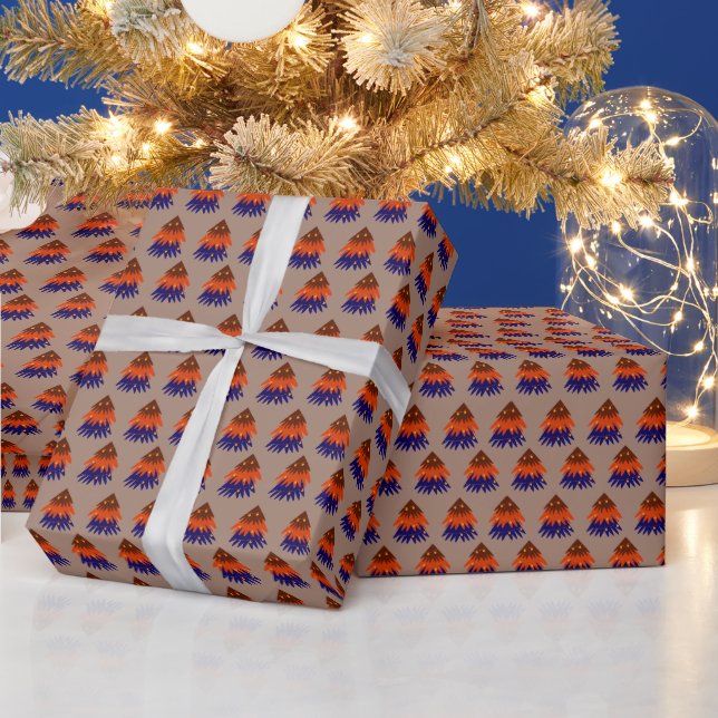 mehrfarbiger Weihnachtsbaum - Wrapping Paper Geschenkpapier (Feiertage)