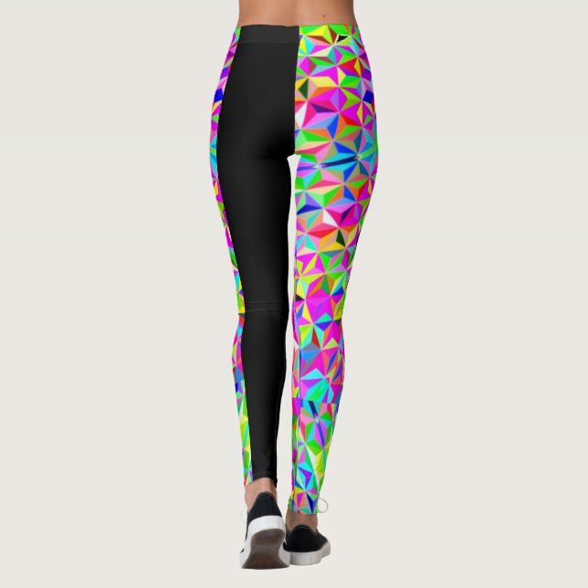 Mehrfarbiges 3-D-Polygonmuster Leggings (Rückseite)