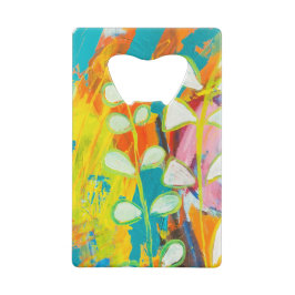 mehrfarbiges Abstraktes Acrylgemälde Geldbeutel Flaschenöffner