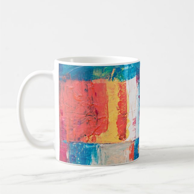 mehrfarbiges abstraktes Bild Kaffeetasse (Links)