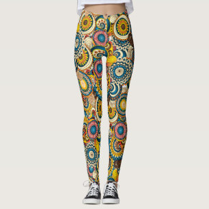 Mehrfarbiges Abstraktes Tentacle Floral Künstler Leggings