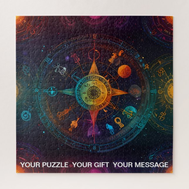 Mehrfarbiges Abstraktes Zodiac Puzzle (Vertikal)