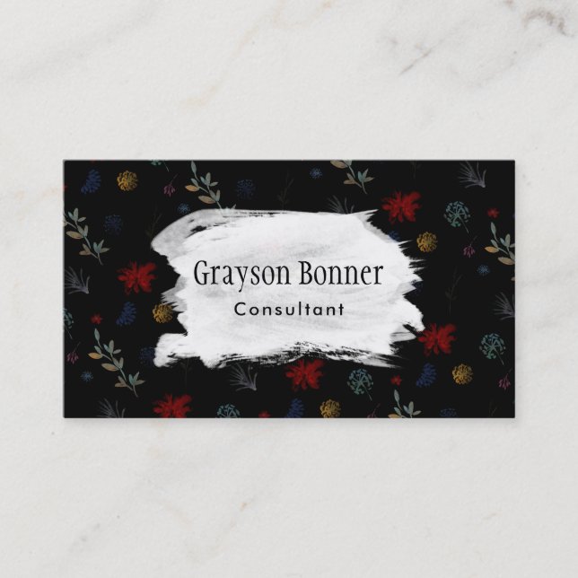 Mehrfarbiges Aquarell-botanisches Muster 01b Visitenkarte (Vorderseite)