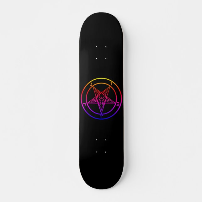 mehrfarbiges Baphomet-Skateboard Skateboard (Vorne)