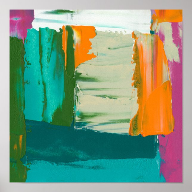 Mehrfarbiges Bild mit frei stehenden Ausdrücken Poster (Vorne)