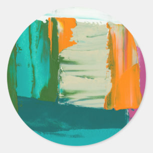 Mehrfarbiges Bild mit frei stehenden Ausdrücken Runder Aufkleber