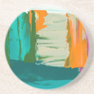 Mehrfarbiges Bild mit frei stehenden Ausdrücken Sandstein Untersetzer