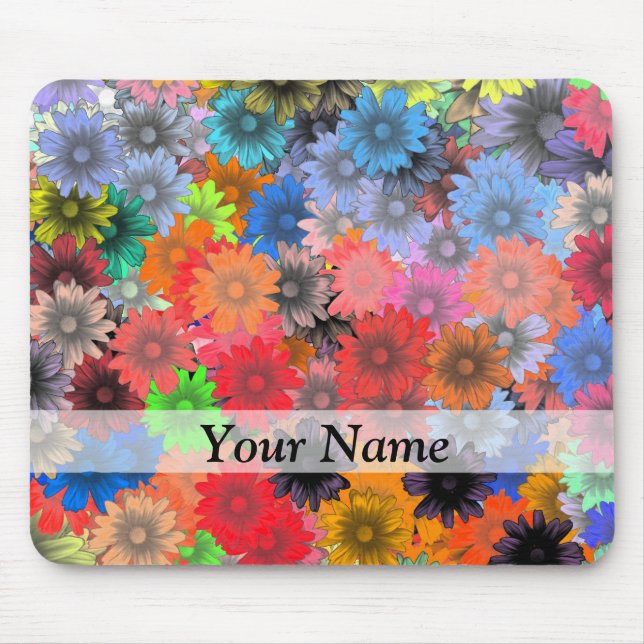 mehrfarbiges Blumenmuster Mousepad (Vorne)