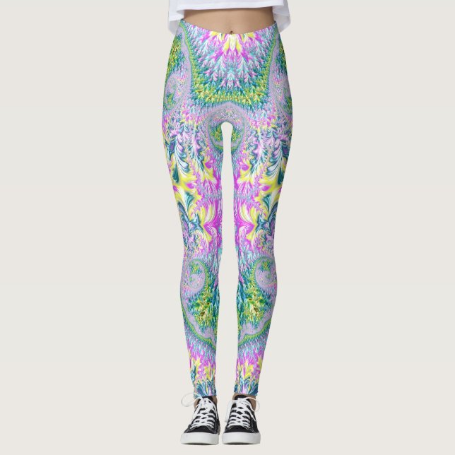 ~ mehrfarbiges Blumenmuster ~ Original Leggings (Vorderseite)