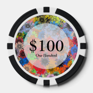 mehrfarbiges Blumenmuster Pokerchips