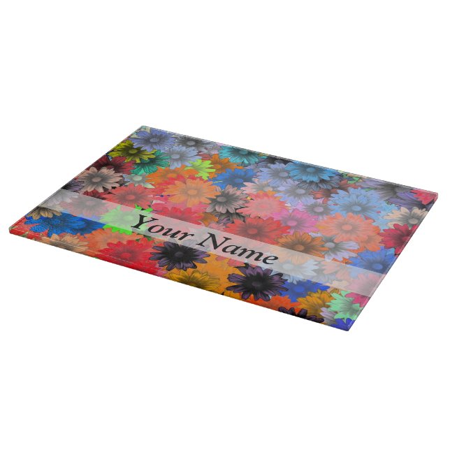 mehrfarbiges Blumenmuster Schneidebrett (Ecke)