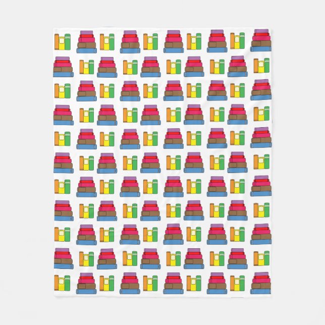 mehrfarbiges Buchmuster Fleecedecke (Vorderseite)