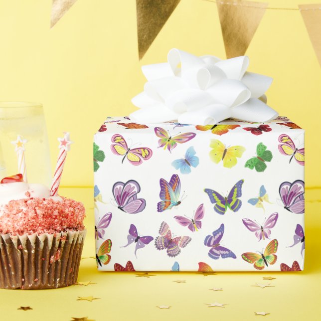 mehrfarbiges Butterfly-Packpapier Geschenkpapier (Geburtstagsparty)