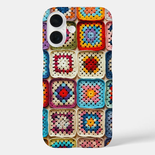 mehrfarbiges Crocheted Granny Square Quilt Case-Mate iPhone Hülle (Rückseite)