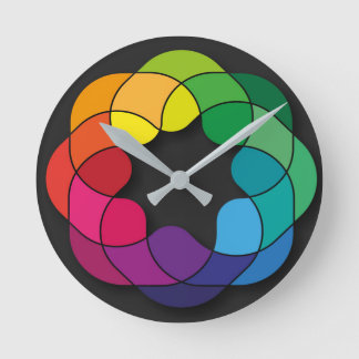 mehrfarbiges Dekor Runde Wanduhr
