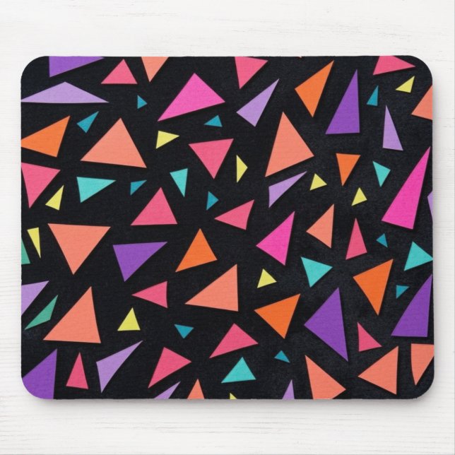 Mehrfarbiges Dreiecks geometrisches Muster Mousepad (Vorne)