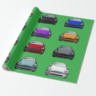 Mehrfarbiges Elektrofahrzeug SUV Auto grün Geschenkpapier