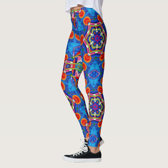 Mehrfarbiges Farböllackkaleidoskop Leggings (Links)