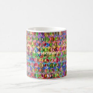 mehrfarbiges Friedenssymbolmuster Kaffeetasse
