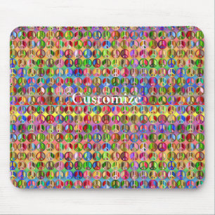 mehrfarbiges Friedenssymbolmuster Mousepad