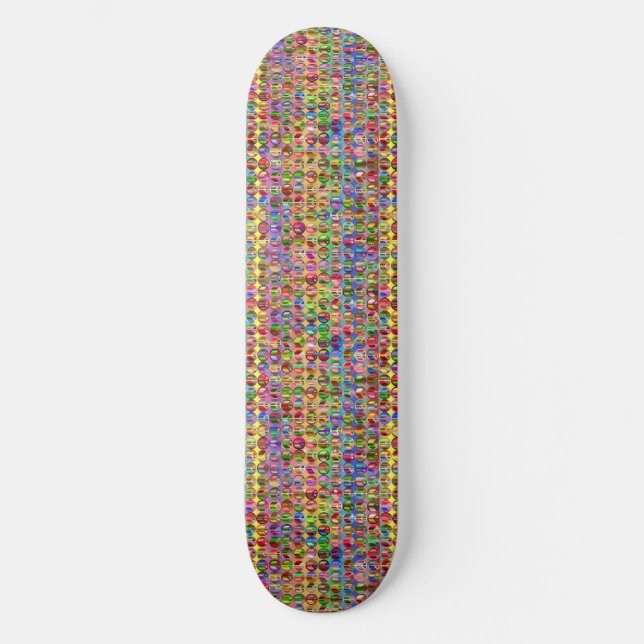 mehrfarbiges Friedenssymbolmuster Skateboard (Vorderseite)
