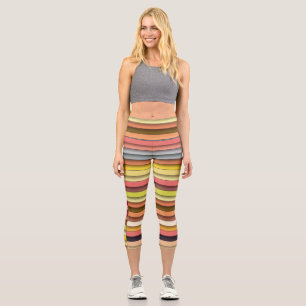 Mehrfarbiges geometrisches, einfaches Banddesign Capri Leggings