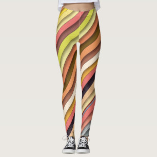Mehrfarbiges geometrisches, einfaches Banddesign Leggings