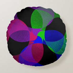 Mehrfarbiges geometrisches Fusionsrundkissen Rundes Kissen