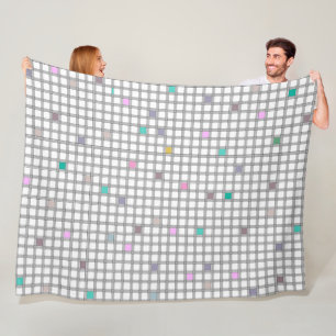 mehrfarbiges geometrisches Prüfmuster Fleecedecke