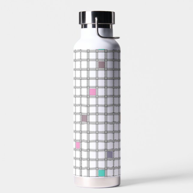 mehrfarbiges geometrisches Prüfmuster Trinkflasche (Links)