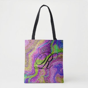 mehrfarbiges Glittery Abstract Design mit Monogram