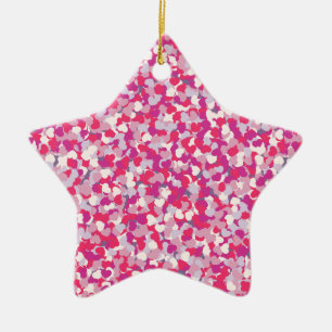 Mehrfarbiges Herz Confetti2 Keramik Ornament