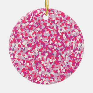 Mehrfarbiges Herz Confetti2 Keramikornament