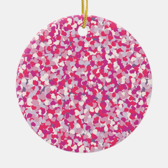 Mehrfarbiges Herz Confetti2 Keramikornament (Vorne)