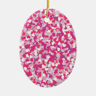 Mehrfarbiges Herz Confetti2 Keramikornament