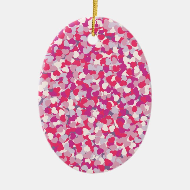 Mehrfarbiges Herz Confetti2 Keramikornament (Vorne)