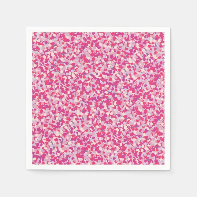 Mehrfarbiges Herz Confetti2 Serviette (Vorderseite)