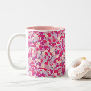 Mehrfarbiges Herz Confetti2 Zweifarbige Tasse