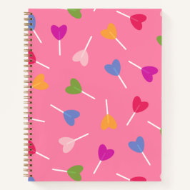 Mehrfarbiges Herz Lollipops SpiralNotebook Notizbuch