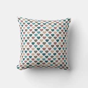 Mehrfarbiges Herz/Polka Dot Reversible Kissen