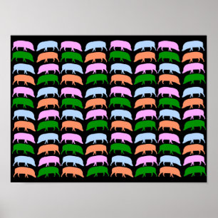 Mehrfarbiges Hogs Poster