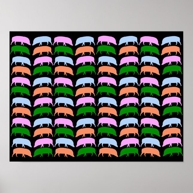Mehrfarbiges Hogs Poster (Vorne)