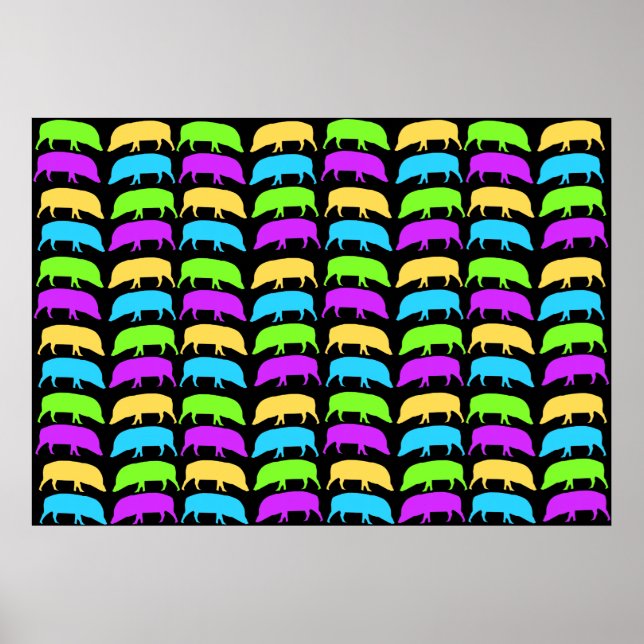 Mehrfarbiges Hogs Poster (Vorne)