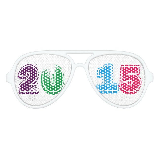 Mehrfarbiges Jahr 2015 Sonnenbrille (Vorderseite)