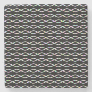 Mehrfarbiges Kette Ähnliches Muster (schwarzer Steinuntersetzer