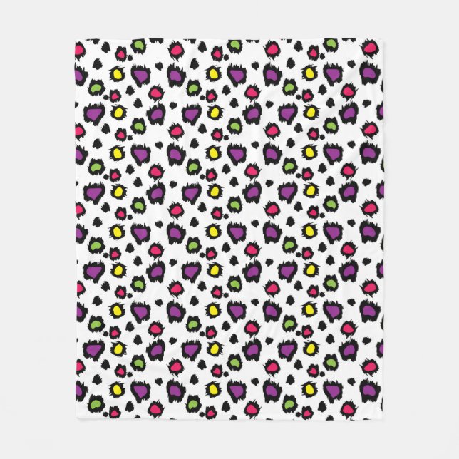 mehrfarbiges Leopard-Druckvlies Fleecedecke (Vorderseite)