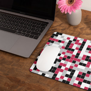 Mehrfarbiges Magenta Black Geometric Mousepad