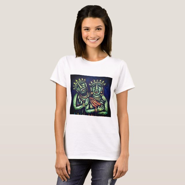 Mehrfarbiges modernes Design T-Shirt (Vorne ganz)